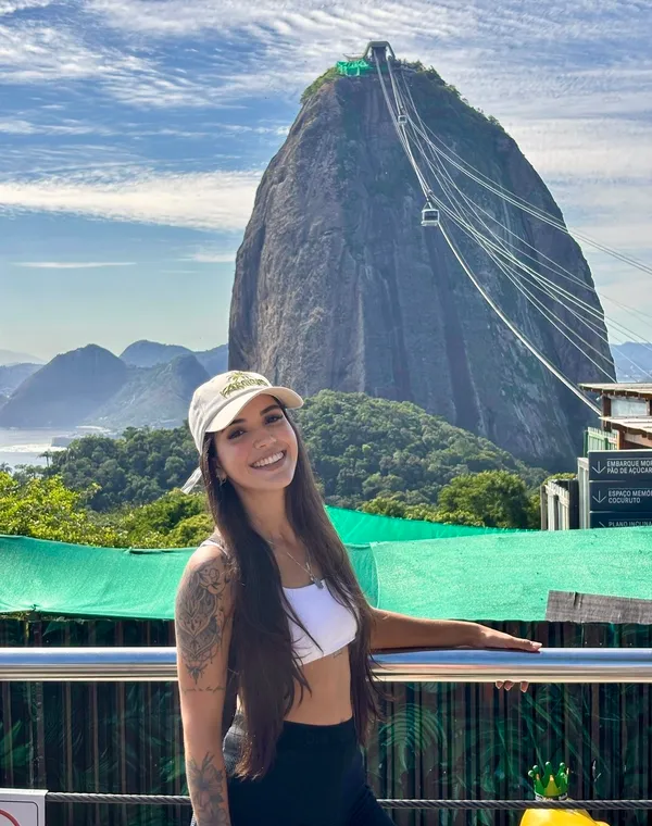 Anne Caroline at Sugarloaf Mountain in Rio de Janeiro — learn Brazilian Portuguese for travel to Brazil